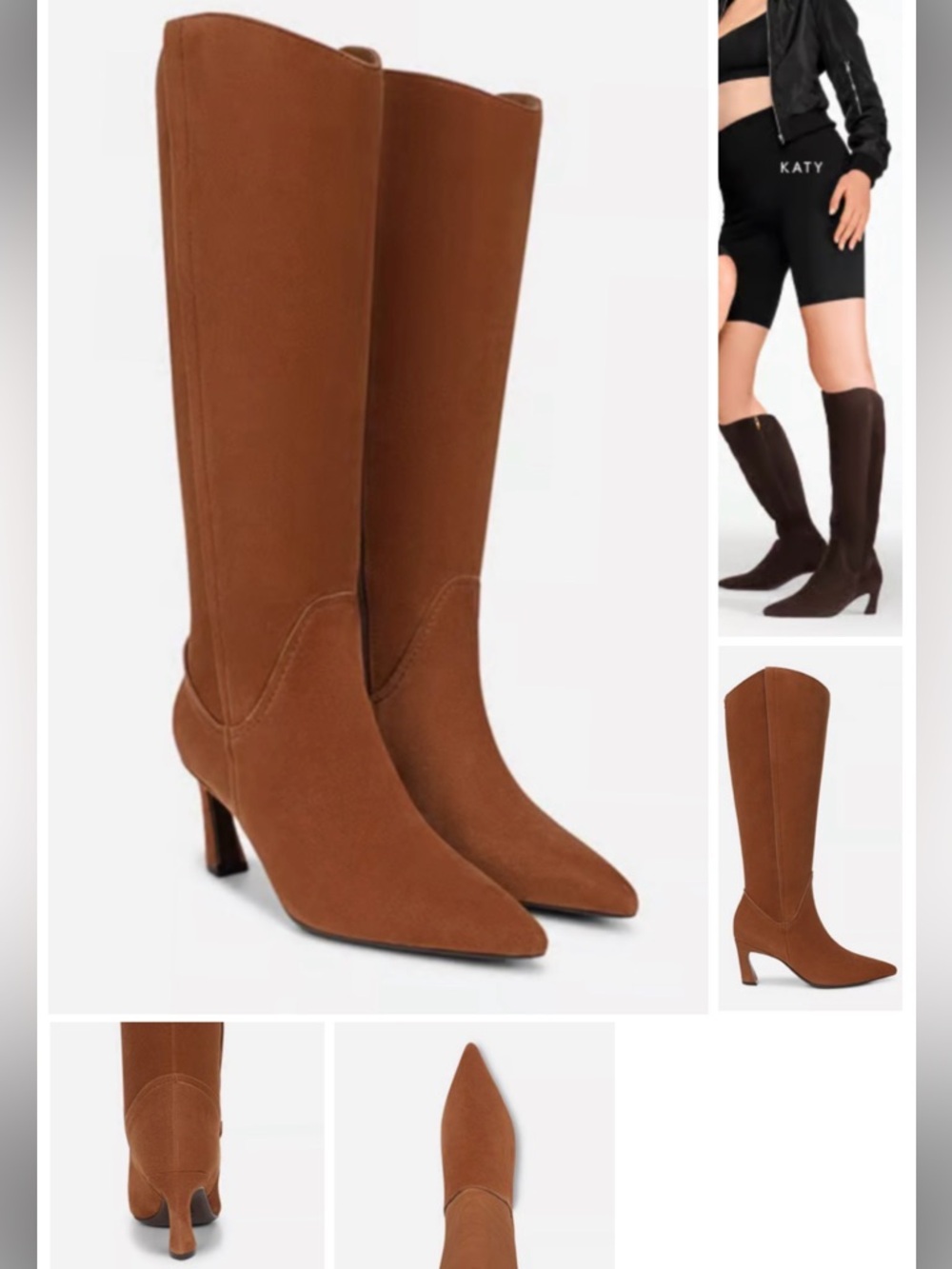 Naturalizer Emily Knee High Boots Dark Chestnut Brown Suede 6W wide